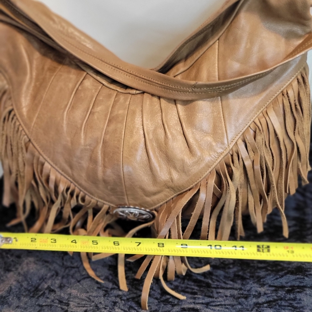 Fringe Leather Silver Detail Large Purse Boho Western Bag - Picture 16 of 16
